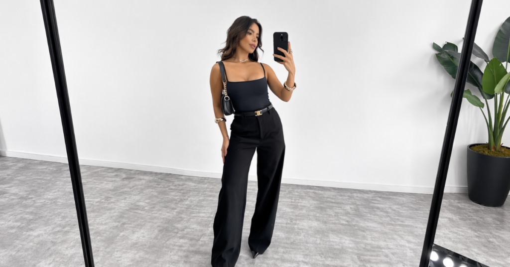 Sua Roupa Preta Te Deixa com ‘Cara de Cansada’? O Segredo para Usar o Look Total Black sem Apagar o Viço da Sua Pele